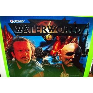 WaterWorld Pinball Translite Art Sheet Kevin Costner Original Unused Vintage
